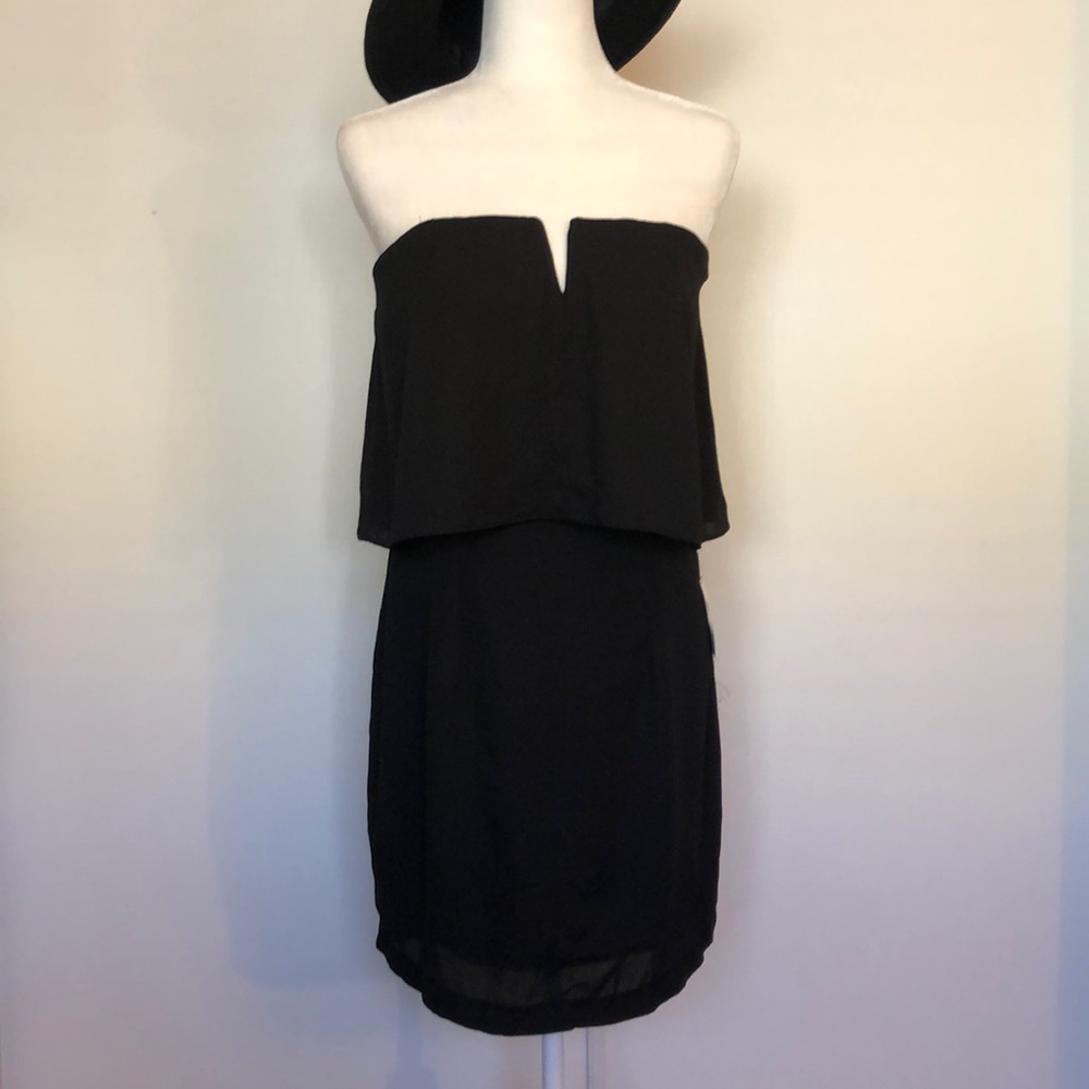 Black sleeveless mini dress